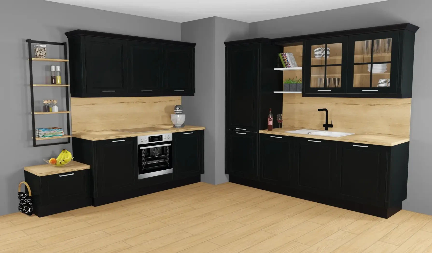 Die Küche Direkt 2 Zeile / Landhaus-Mediterran / A1 Basic 2