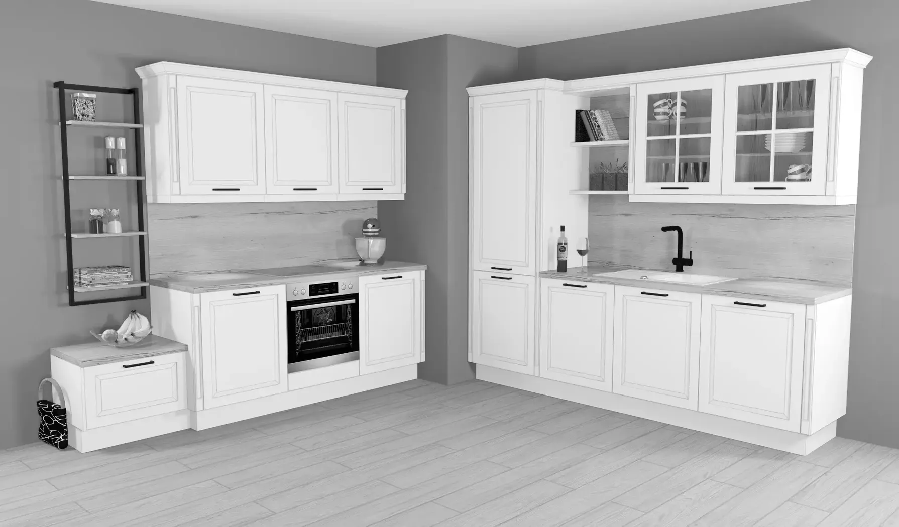 Die Küche Direkt 2 Zeile / Landhaus-Mediterran / A1 Basic 0