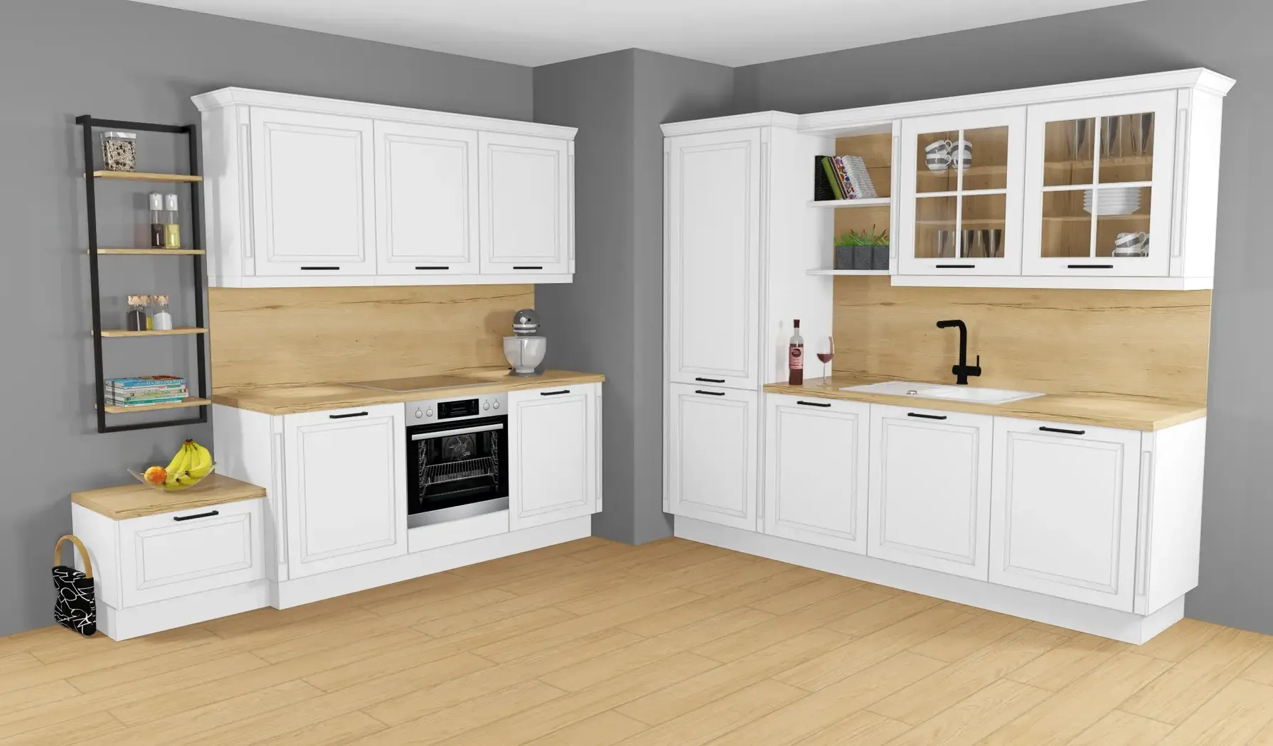 Die Küche Direkt 2 Zeile / Landhaus-Mediterran / A1 Basic 1