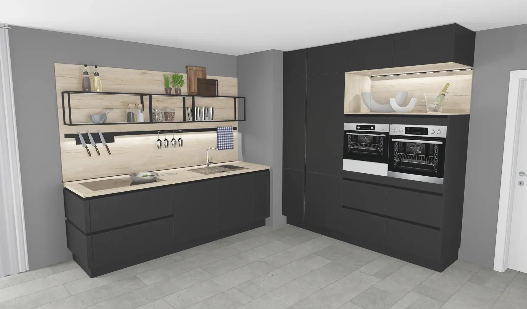 Die Küche Direkt 2 Zeile / Modern / A3 Exclusiv 2