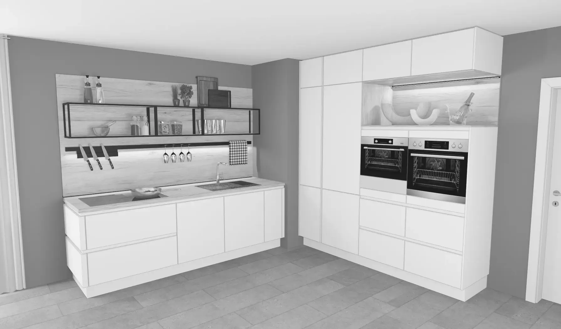 Die Küche Direkt 2 Zeile / Modern / A3 Exclusiv 0