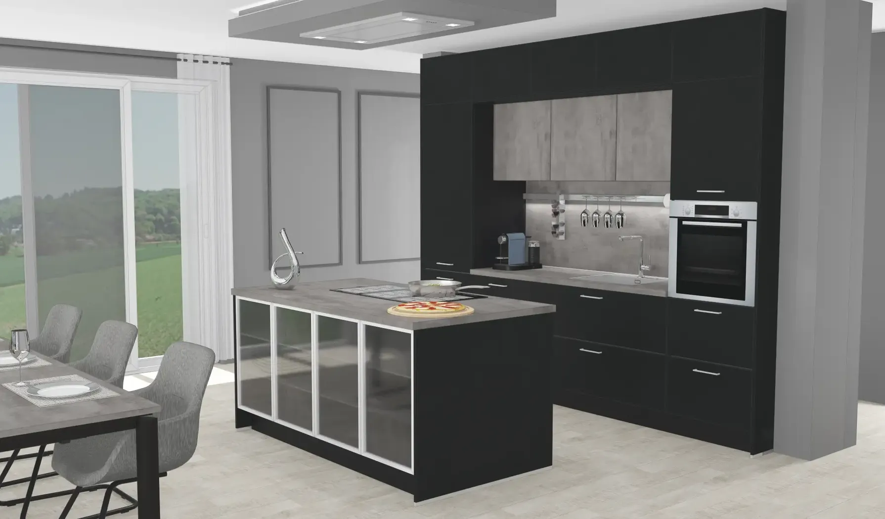 Die Küche Direkt Zeile und Insel / Klassisch / A3 Exclusiv 2