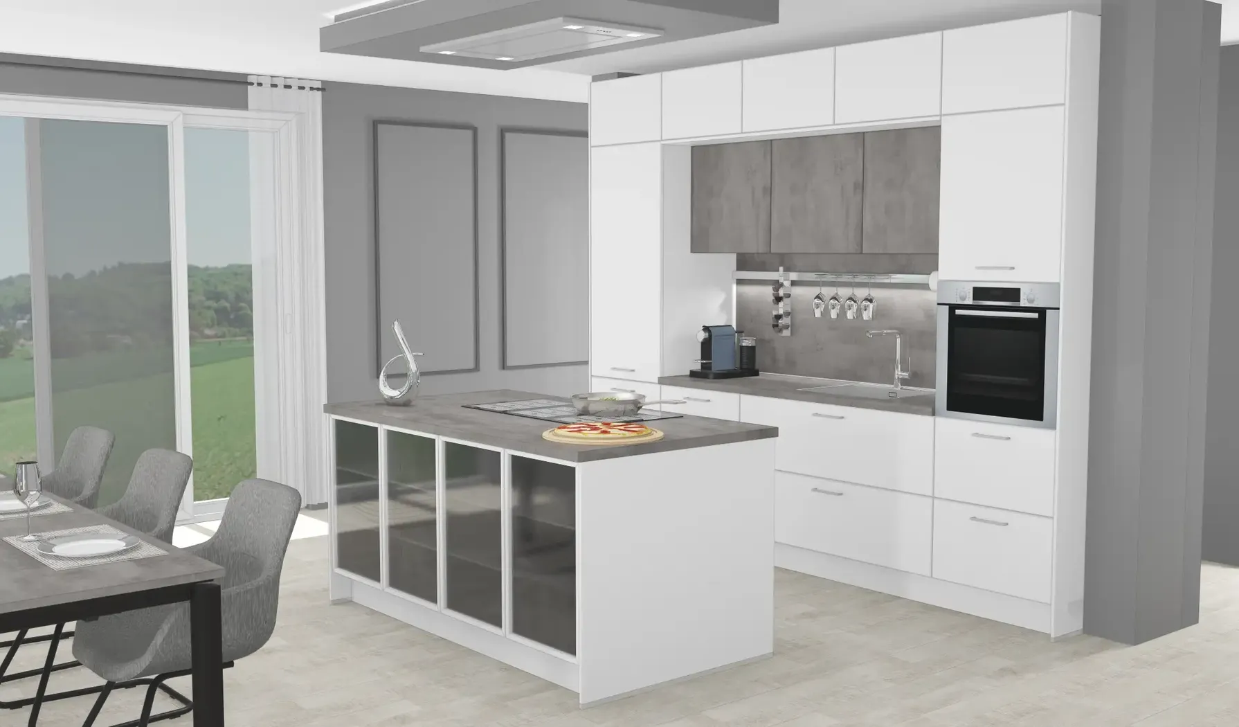 Die Küche Direkt Zeile und Insel / Klassisch / A3 Exclusiv 1