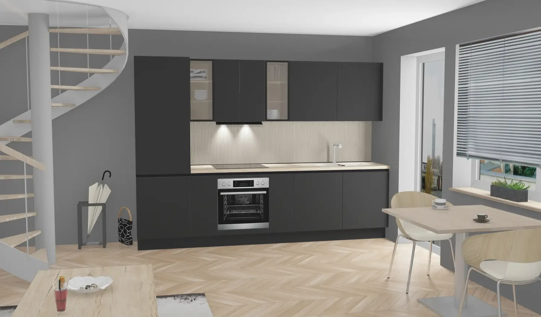 Die Küche Direkt Zeile / Modern / A1 Basic 2