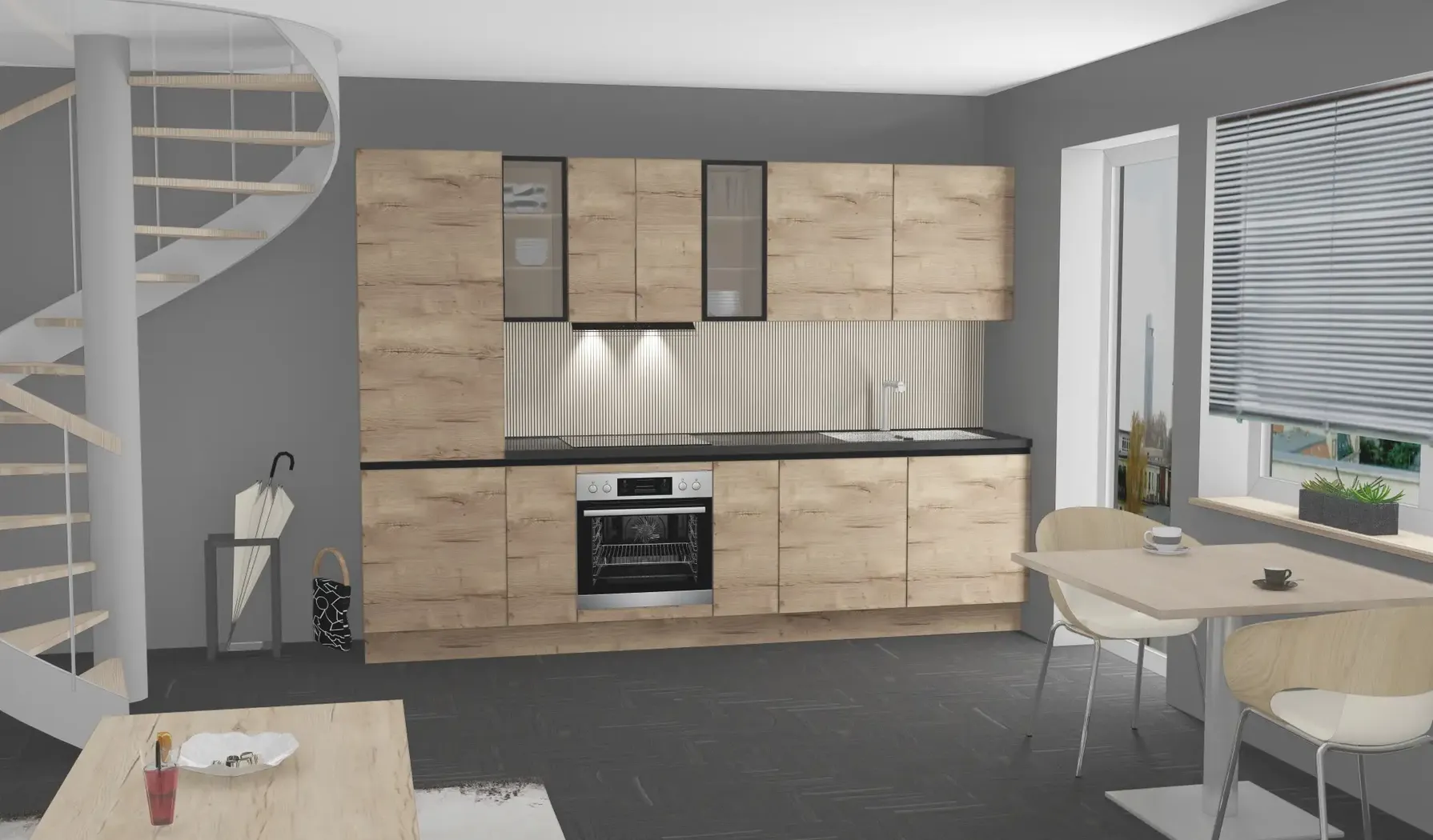 Die Küche Direkt Zeile / Modern / A1 Basic 4