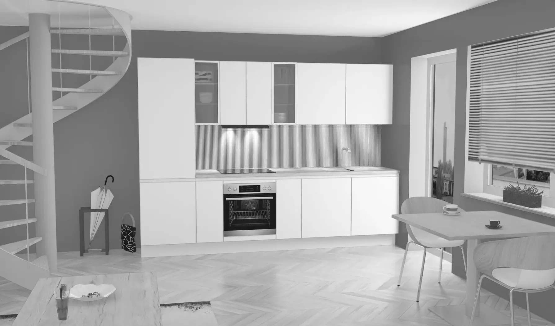 Die Küche Direkt Zeile / Modern / A1 Basic 0