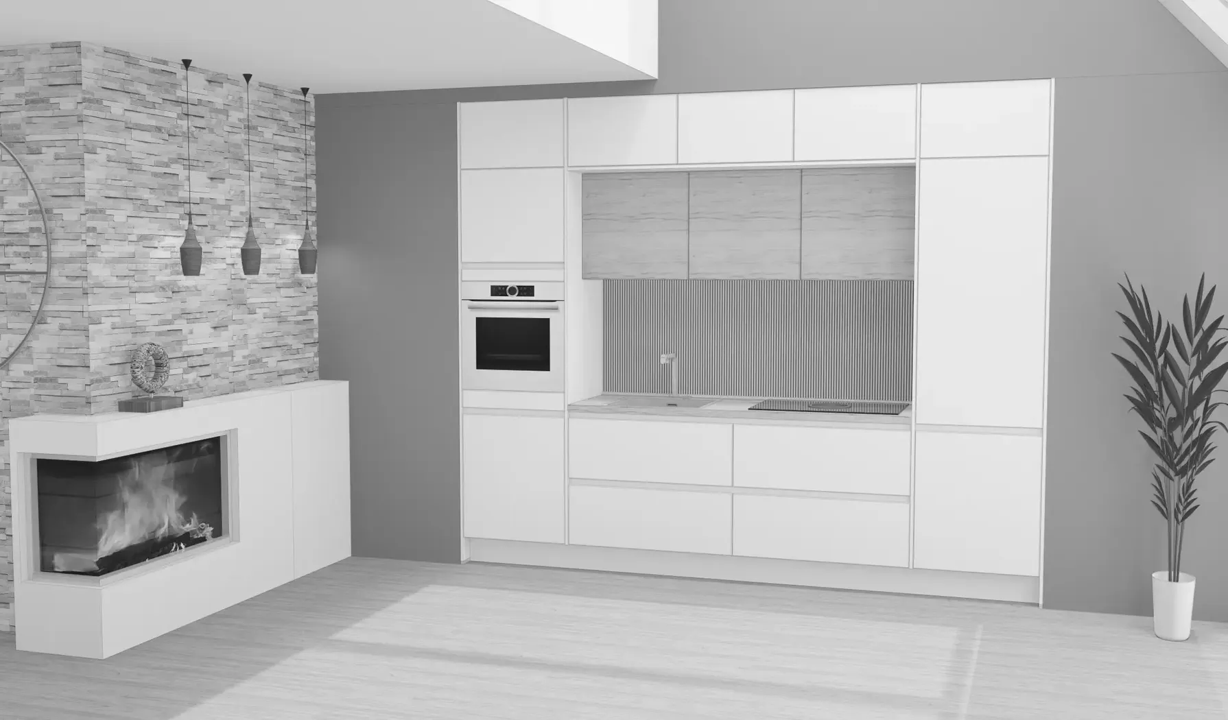 Die Küche Direkt Zeile / Modern / A3 Exclusiv 0